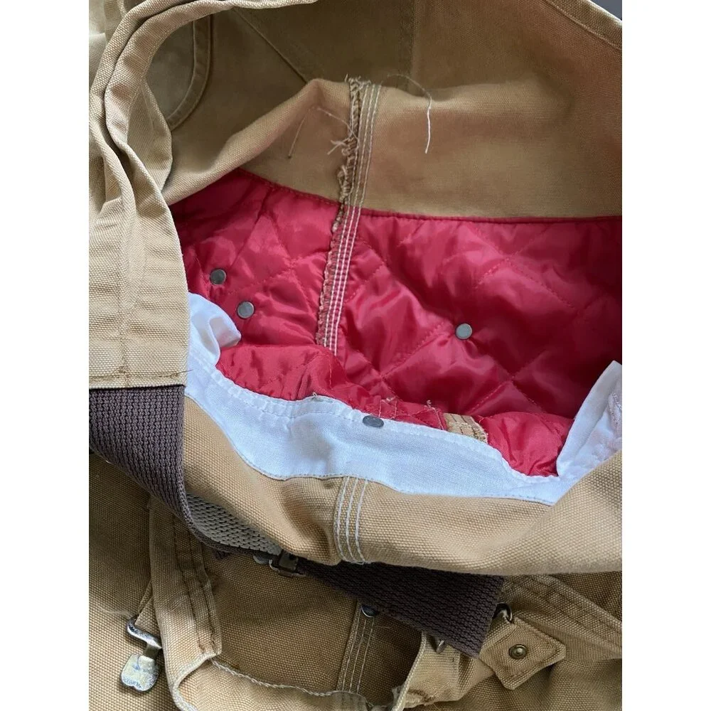 Carhartt Overalls Mens 38x29 Brown Quilted Lined Workwear Double Knee Distressed - Picture 7 of 14